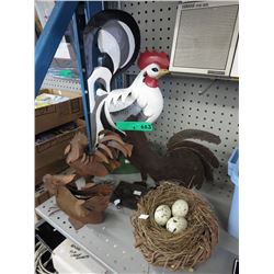 Collection of decorative chickens & rooster