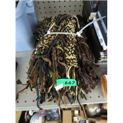 Bundle of woven leather bracelets