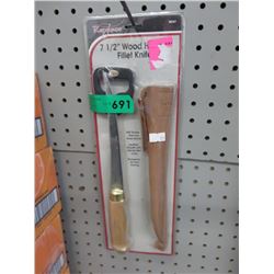 New Fillet knife with leather sheath