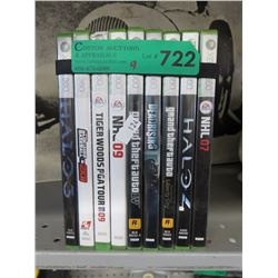 9 XBOX 360 games, approx. count