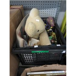 Box of household items, some collectible