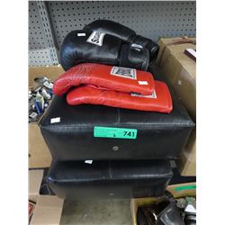 Boxing gloves and pads