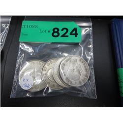 6x 1940's Canadian half dollars