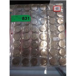 96 Canadian coins - 1970's Mountie quarters