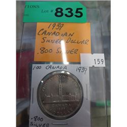 1939 Canadian Silver Dollar .800 silver