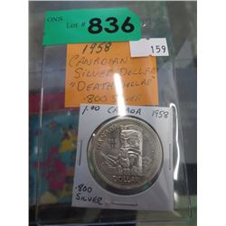 1958 Canadian Silver Dollar