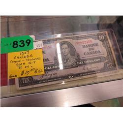 1937 Canadian $10 bills - Coyne/Towers