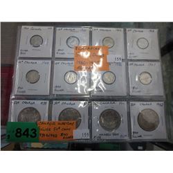 12 Canadian Silver coins