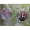Image 1 : 2 x Rare Colourized .999 Silver art rounds