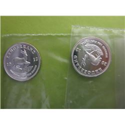 2 x South African 2012 .999 Silver Kruggerand's
