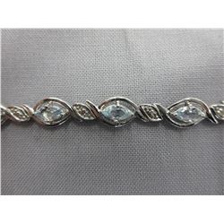 6.50 CT Blue Topaz & Diamond bracelet