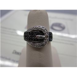 Black & White Diamond ring set in Sterling Silver