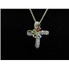 Image 1 : Multi-gemstone cross pendant set with Diamond