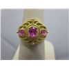 Image 1 : Sterling Silver Pink Quartz ring set w/ 2 Diamonds