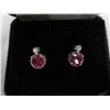 Image 1 : Ruby & Diamond Earrings set in Sterling Silver