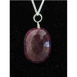 Over 100 CT Oval cut Ruby drop necklace