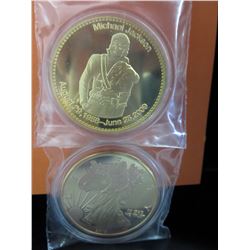 2 x .999 Gold finished collector rounds