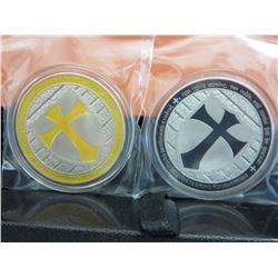 2 Free Mason's Silver & Enamel finish 1 oz. rounds