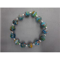 Murano style glass stretch bracelet