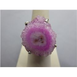 Custom made - Pink Sliced Agate ring