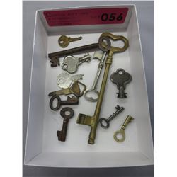 Collection of 12 old antique various style keys