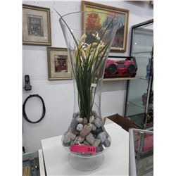 Large glass accent vase