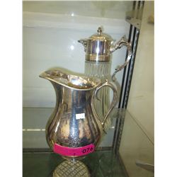 2 Silver plated jugs - including heavy water jug
