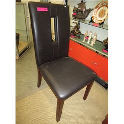 NEW - 4 x Black Leather Dining Chairs