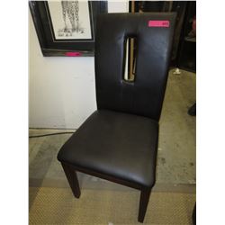NEW - 4 x Black Leather Dining Chairs