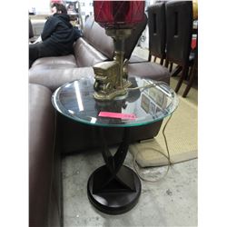 NEW - Glass top side table