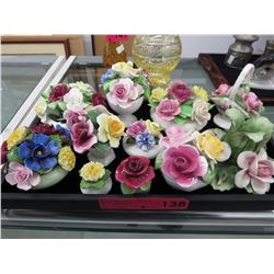 11 China Florals - 1 Capo Di Monte candle stick