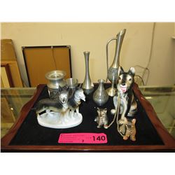 Pewter miniatures & dog figurines