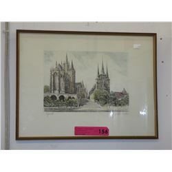 Signed Colourized etching