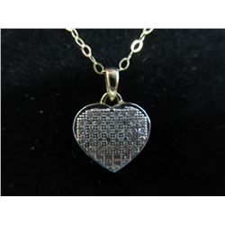 10KT Yellow Gold Diamond Heart-shape Pendant