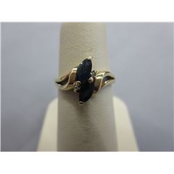10KT Yellow Gold Sapphire & Diamond ring