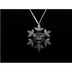 New Blue & White Diamond Snowflake design pendant