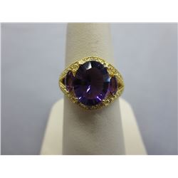 Purple Quartz & Diamond Ring