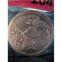 2015 - 5 Troy oz. of .999 Copper Bullion Art Round