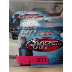 4 Unopened sets of 007 Playing card sets