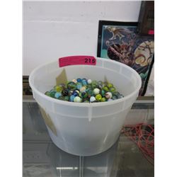 Bucket of glass marbles - approximately 8 lbs