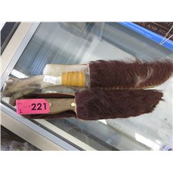 2 Knives in cowhide leather sheaths