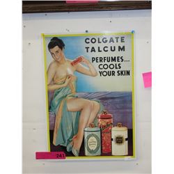 Tin Colgate Talcum sign