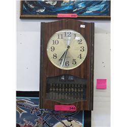 Vintage Bulova date & time wall clock