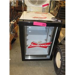 Used. Budweiser mini beverage cooler