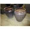 Image 1 : 2 Extra Large glazed ceramic outdoor planters