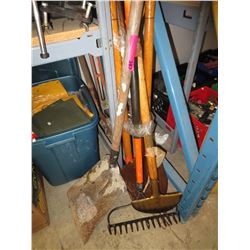 Garden tools - shovels, rake, edger