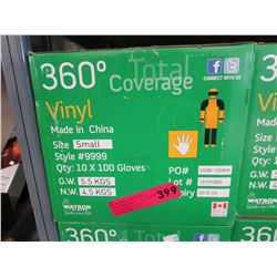 New case of vinyl gloves - size small