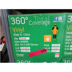 New case of vinyl gloves - size small