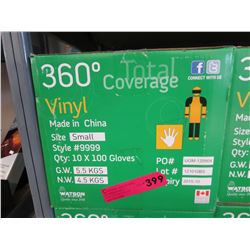 New case of vinyl gloves - size small