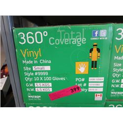 New case of vinyl gloves - size small